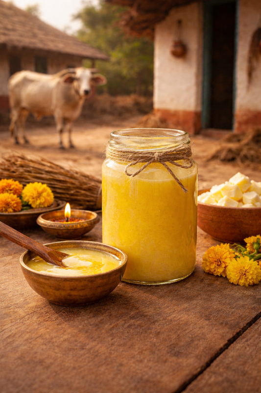 Pure Desi Cow Ghee from Native Cows | Traditional Village Method | A2 Cow Ghee | Natural, Aromatic & Healthy